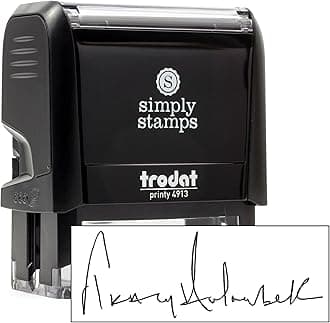 Custom Signature Stamp - Self Inking Personalized Signature Stamp | Choose Ink Color | Great for Signing Legal Documents, Checks and Other Paperwork at Home and at Work (Medium)