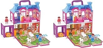 TOY ZONE Dream Palace Dollhouse Set(40 Pcs)-44161 | Play Set | Girls Doll House|Play Set with Accessories|4 Dolls with Furniture and Garden|Role Play Set|Age for 3-8 Years (Pack of 2)