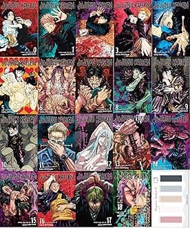 Jujutsu Kaisen Series (Volume 0-18) 19 Books Collection Set by Gege Akutami & Juliet Music Magnetic Bookmarks