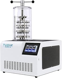 TUOHE-Desktop Lab Vacuum freeze dryer, freeze-drying area 0.08m2, 180mm three-layer tray, pre-freezing function, for biological research, chemical industry, food processing freeze-drying (THLG-10B)