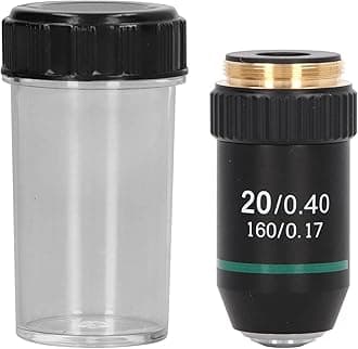 FTVOGUE 20X Microscope Acrylic Purpose Chrome Brass 20X Microscope Lens Lens Interface 20.2mm for Microscope Accessories Parfocal Distance 45mm