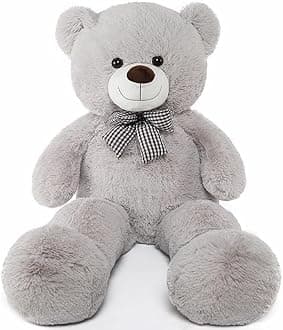 MorisMos Giant Teddy Bear Stuffed Animals, Big Teddy Bear Gray Large Bear Plush Gifts for Girlfriend Kids Birthday, 55 Inch