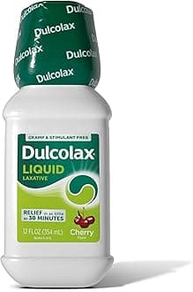 Dulcolax Saline Laxative Liquid, Fast & Gentle Constipation Relief, Natural Laxatives, Softens Stool, Cherry Flavor, Magnesium Hydroxide 1200 mg, 12 fl. oz.