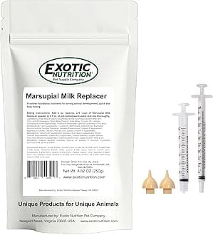 Exotic Nutrition Sugar Glider Joey Nursing Set - Milk Replacer Formula & Feeding Syringes for Baby Gliders