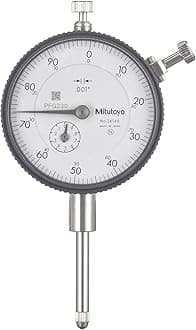 Mitutoyo 2416SBCAL Dial Indicator with Calibration, #4-48 UNF Thread, 3/8" Stem Dia., Lug Back, White Dial, 0-100 Reading, 57mm Dial Dia., 0-1" Range, 0.001" Graduations, +/-0.002" Accuracy